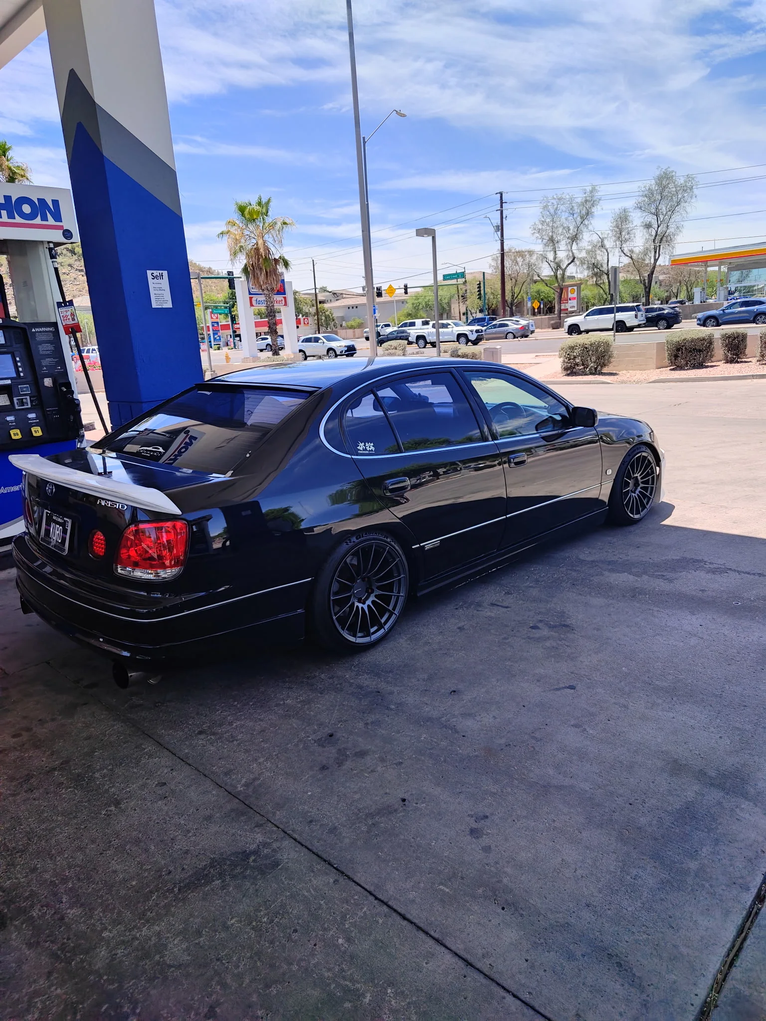 Modified black Toyota Aristo